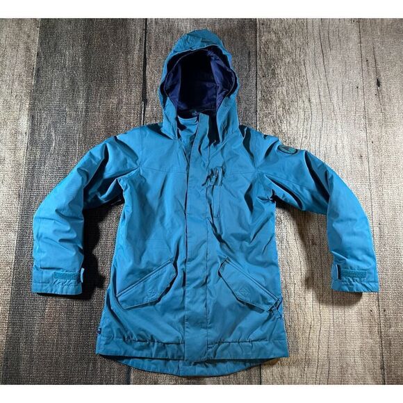 Burton Girls Dryride Aubrey Park Blue Winter Snowboarding Jacket Size Large - Picture 1 of 12